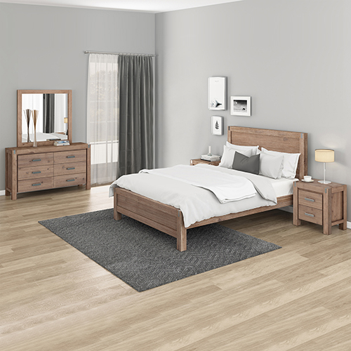 Nowra 4 Pcs Bedroom Suite Solid Acacia Timber in Multiple Size & Colour